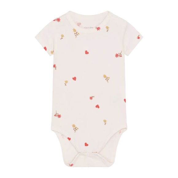 Hust and Claire - Bambus Body kurzarm Buller Herzen, 98, Multicolor