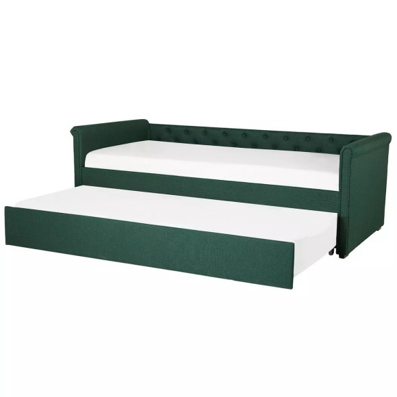 Bett mit Lattenrost aus Polyester Glamourös LIBOURNE Bett mit Lattenrost aus Polyester Glamourös LIBOURNE