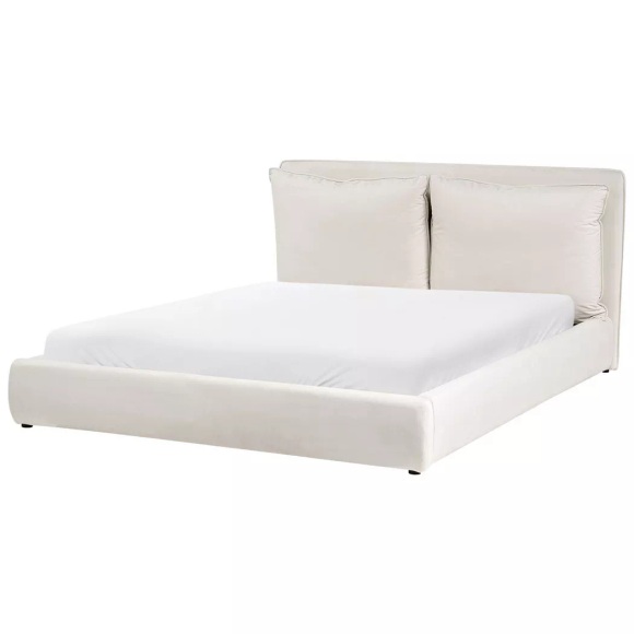 Beliani - Bett mit Lattenrost aus Stoff Skandinavisch BAJONNA, 160X200CM, Beige