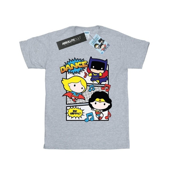 Chibi Super Friends Dance Tshirt Damen Grau 3XL