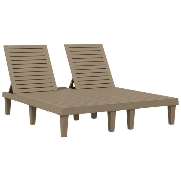 vidaXL Doppel-Sonnenliege Hellbraun 155x138x83 cm Polypropylen