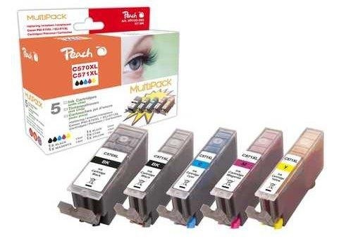 Peach Spar Pack Tintenpatronen XL kompatibel zu Canon PGI-570XL, CLI-571XL