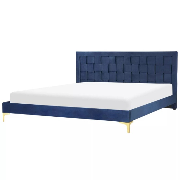 Bett mit Lattenrost aus Samtstoff Modern LIMOUX Bett mit Lattenrost aus Samtstoff Modern LIMOUX
