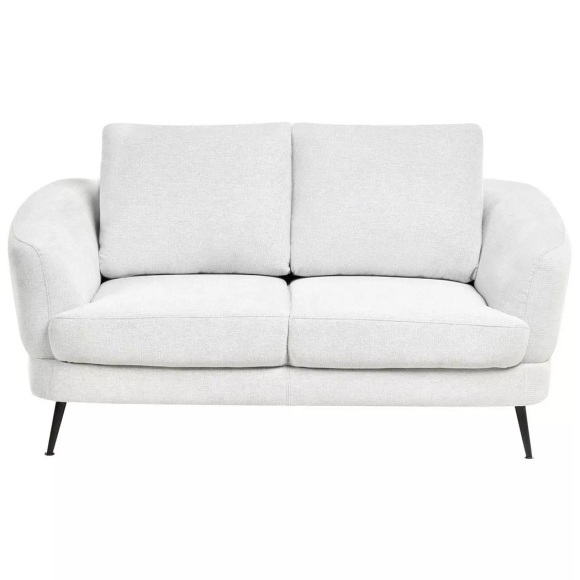 Beliani - 2 Sitzer Sofa aus Stoff Modern KJAER, One Size, Schneeweiss