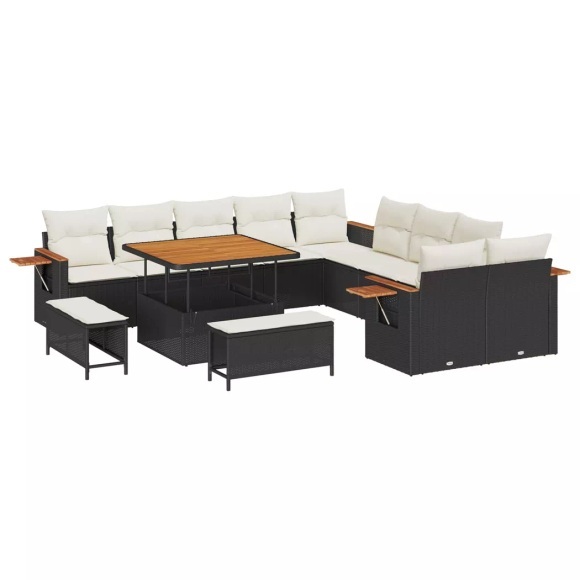 VidaXL - Garten-sofa poly-rattan, One Size, Schwarz
