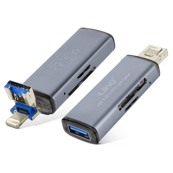 Sd Micro-sd Iphone Ipad Usb-kartenleser Unisex Grau 512 GB
