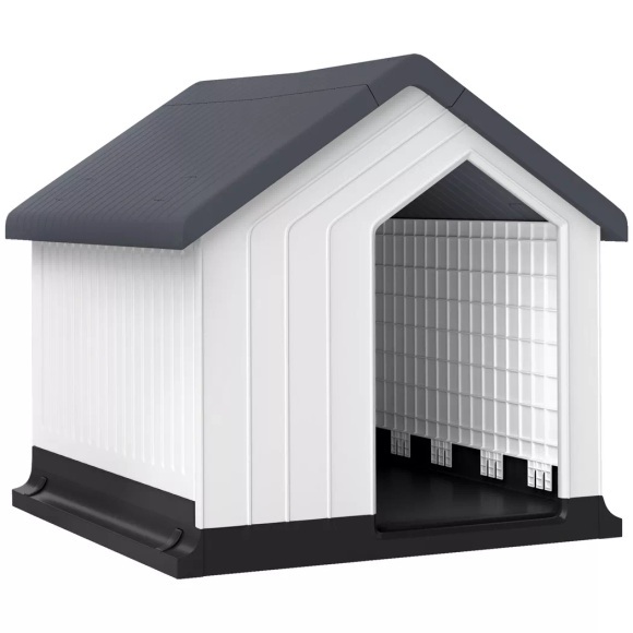 PawHut - Hundehaus, One Size, Weiss / Anthrazit