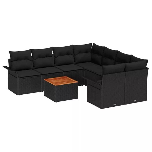 VidaXL - Sofa set poly-rattan, One Size, Schwarz