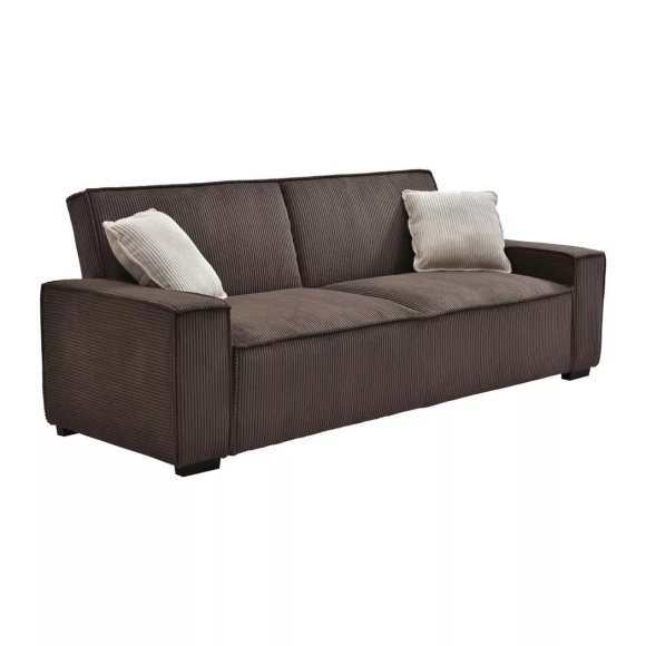 Vente-unique - Sofa 3-Sitzer mit Schlaffunktion - Cord - Braun - SEKOTA, One Size