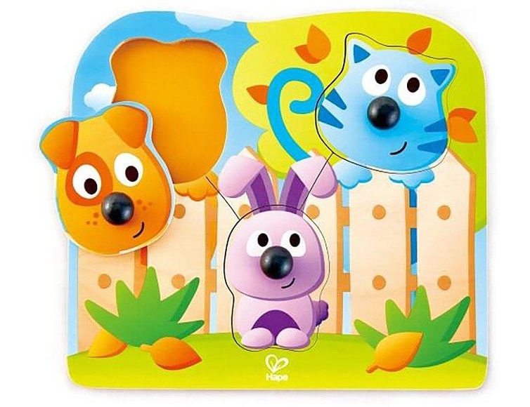 Hape Knopfpuzzle Haustiere - bunt
