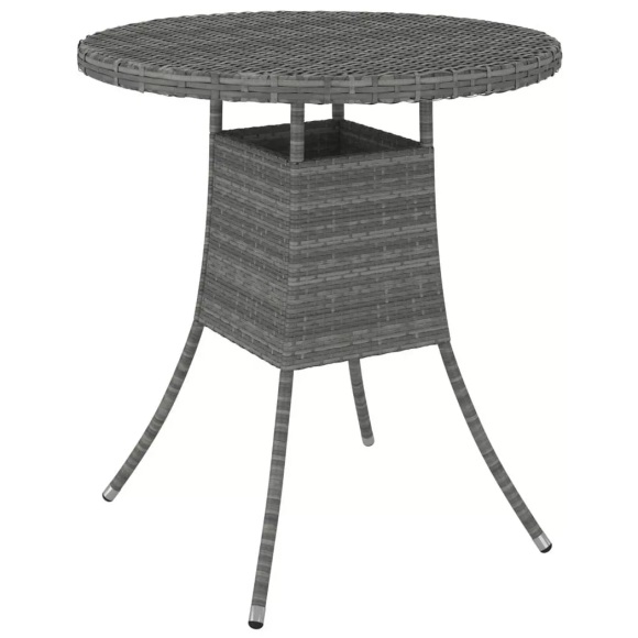 vidaXL Gartentisch Grau 70x70x73 cm Poly Rattan