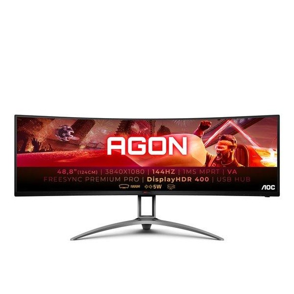 AOC AG493QCX LED display 124 cm (48.8 Zoll) 3840 x 1080 Pixel Schwarz, Rot