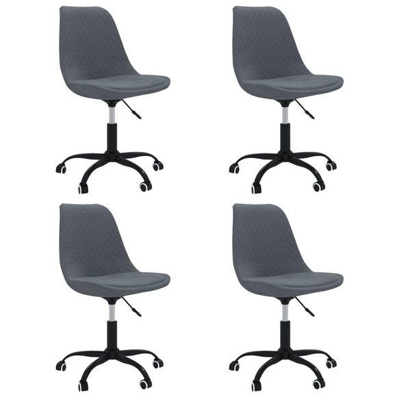 vidaXL Esszimmerstühle 4 Stk. Drehbar Dunkelgrau Stoff