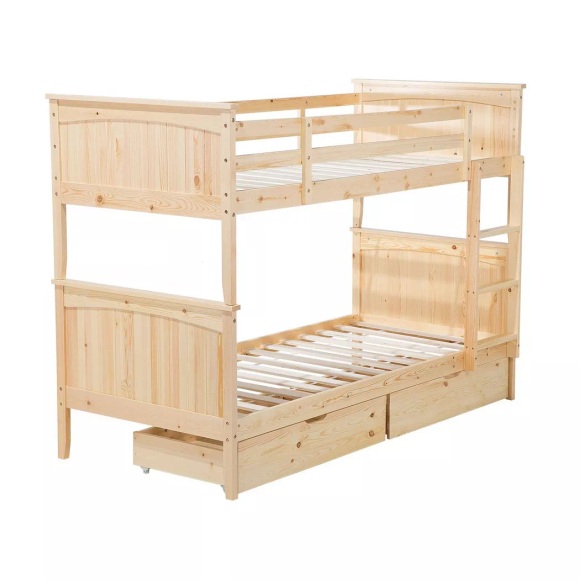 Hochbett mit Schubladen aus Kiefernholz Modern ALBON Hochbett mit Schubladen aus Kiefernholz Modern ALBON