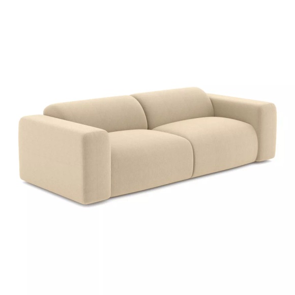Sofa 3-sitzer - Strukturstoff - Beige - Pogni Unisex Beige ONE SIZE