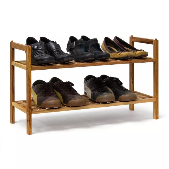 B2X - Stapelbares Schuhregal aus Walnussholz, 75 CM