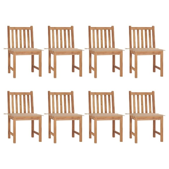 vidaXL Gartenstühle 8 Stk. mit Kissen Massivholz Teak