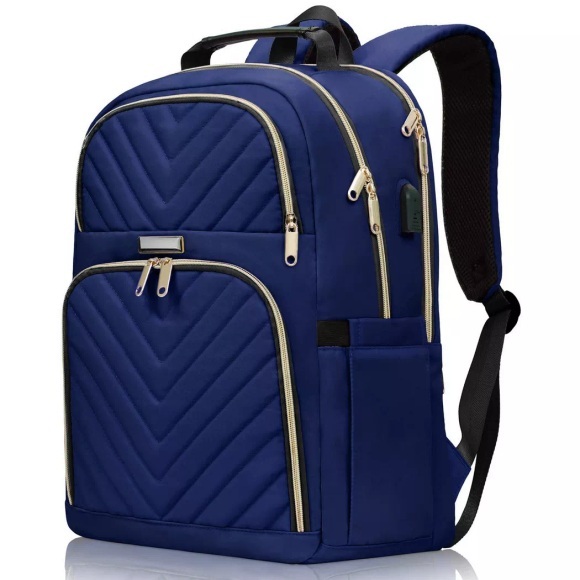 Only-bags.store - Schulrucksack Teenager mit USB-Ladeanschluss, Laptop-Rucksack Stylish Daypack Wasserdicht für die Schule, Damen, Blau, One Size