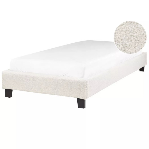 Bett mit Lattenrost aus Bouclé Modern ROANNE Bett mit Lattenrost aus Bouclé Modern ROANNE