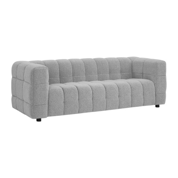 Sofa 3-Sitzer - Bouclé-Stoff - Hellgrau - LERICI von Pascal Morabito Sofa 3-Sitzer - Bouclé-Stoff - Hellgrau - LERICI von Pascal Morabito