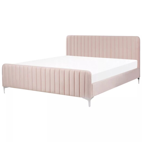 Bett mit Lattenrost aus Samtstoff Modern LUNAN Bett mit Lattenrost aus Samtstoff Modern LUNAN