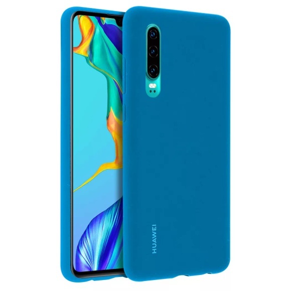 Huawei P30 Silikon Car Case Hülle mit Magnet Blau (51992850)