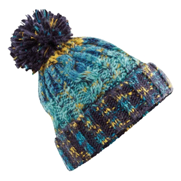 Bommelmütze Damen Blau ONE SIZE