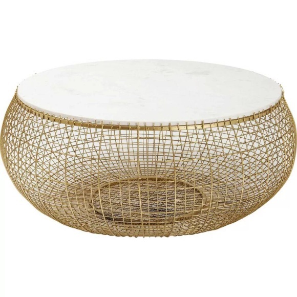 Couchtisch Cesta Marmor gold Ø100cm