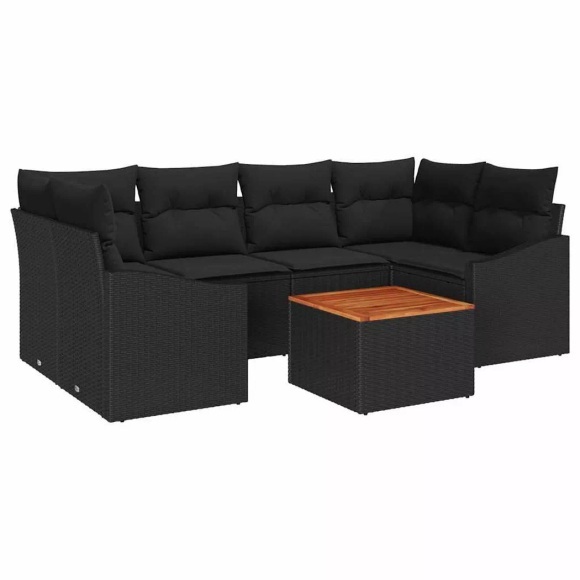 VidaXL - Modulares sofa poly-rattan, One Size, Schwarz