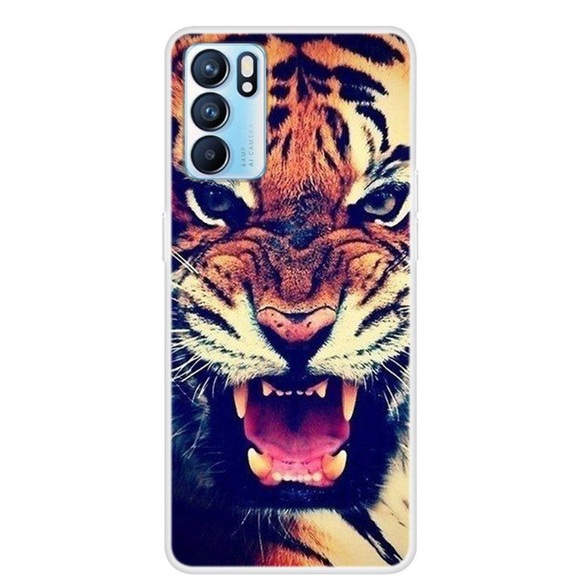 OPPO Reno6 Pro - Softes Silikon Gummi Case Tiger