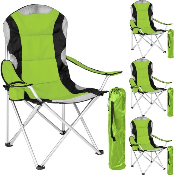 4 Campingstühle Mit Polsterung Unisex Grün
