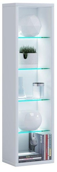 MID.YOU Standregal 21/77/20 cm weiss , Rasato L , Glas , 4 Fächer , 21x77x20 cm , melaminharzbeschichtet,Nachbildung , 000657018201