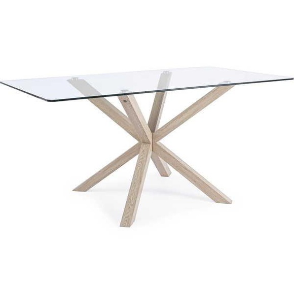 Glastisch May Beine natur rechteckig 160x90