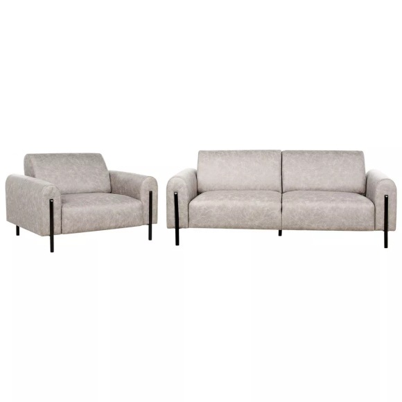 Wohnzimmer Set aus Polyester Klassisch ASKIM Wohnzimmer Set aus Polyester Klassisch ASKIM