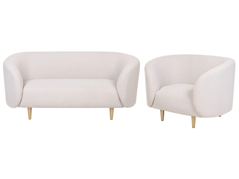Wohnzimmer Set aus Polyester Klassisch LOEN Wohnzimmer Set aus Polyester Klassisch LOEN