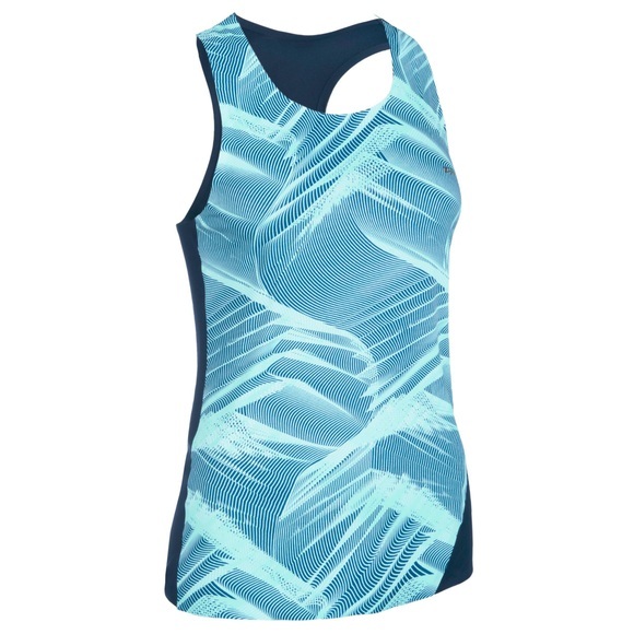 Lauftop Leichtathletik Damen Blau/pastellgrün Damen Grün XXS