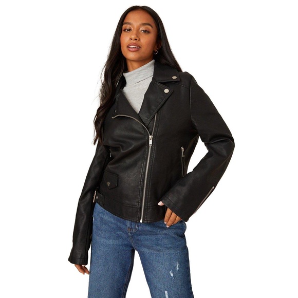 Bikerjacke Unisex Schwarz 30