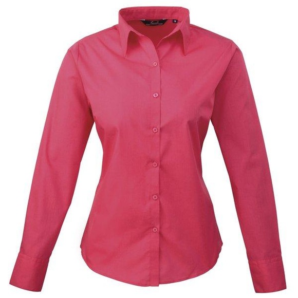 Popeline Bluse Arbeitshemd Damen Pink 36