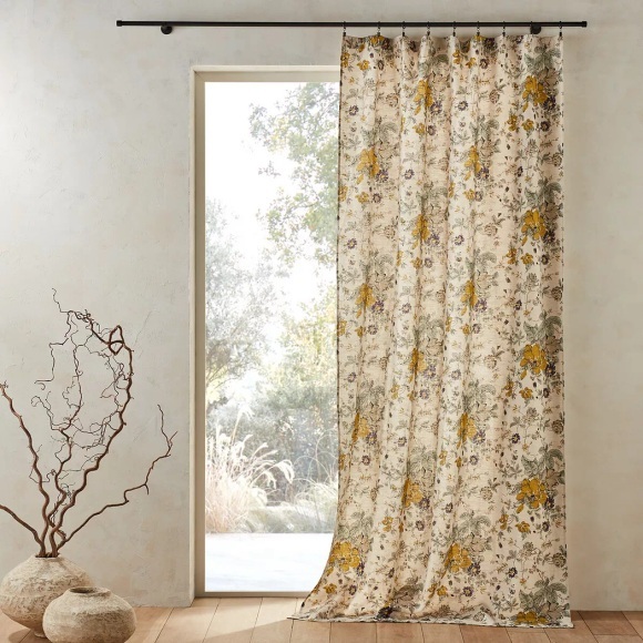 Vorhang Alizou Aus Leinen Unisex Weiss 140x350CM
