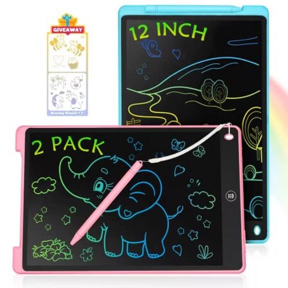 Lcd-schreibtafel Kinder 2er-pack Magische Tafel, Löschbare Kritzeltafel Unisex Multicolor