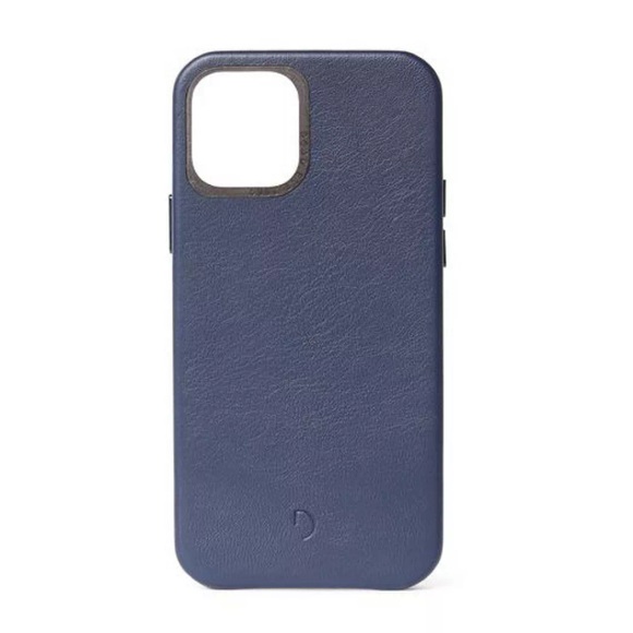 Decoded - Leather Backcover (iPhone 12 mini), Hülle Leder Apple iPhone Mini, Blau
