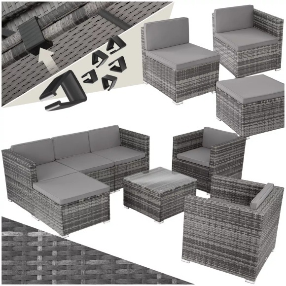 Rattan Lounge Lignano mit 2 Sesseln Rattan Lounge Lignano mit 2 Sesseln
