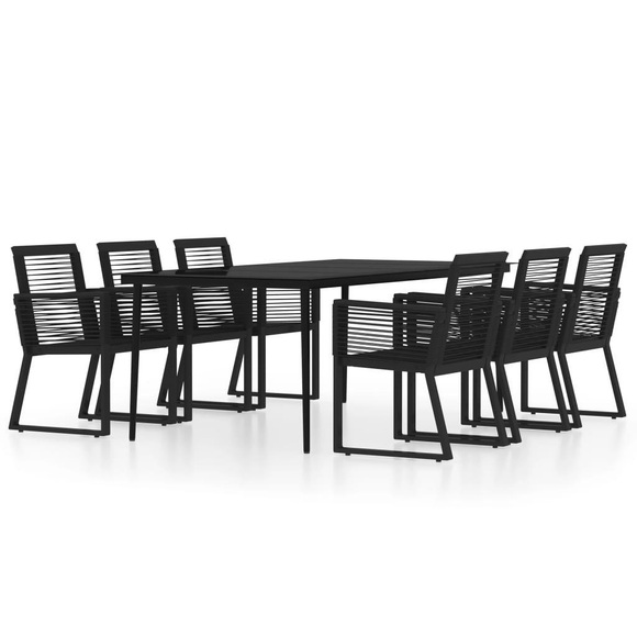 vidaXL 7-tlg. Garten-Essgruppe Schwarz