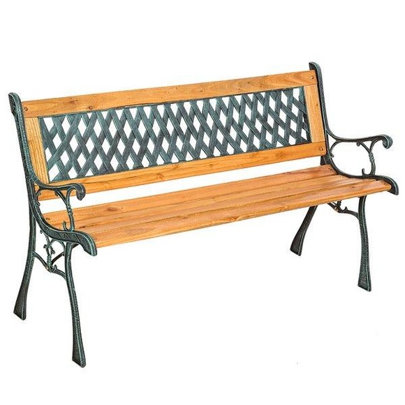 Gartenbank Tamara 2-Sitzer aus Holz und Gusseisen 128x51x73cm Gartenbank Tamara 2-Sitzer aus Holz und Gusseisen 128x51x73cm