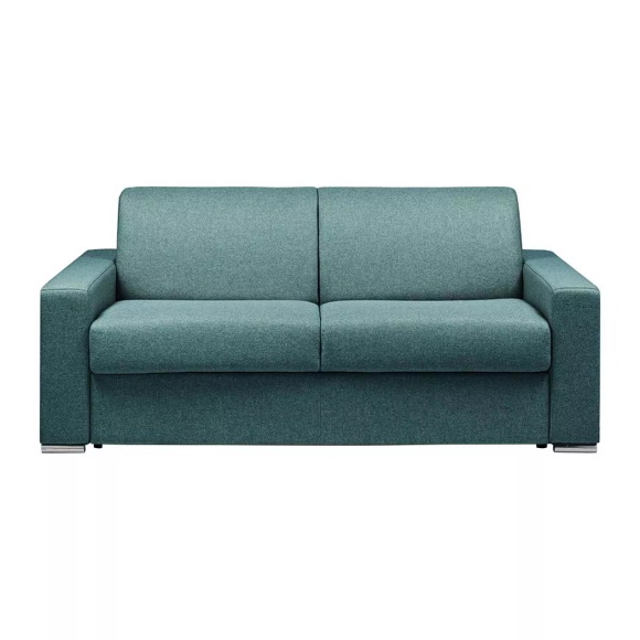 LINEA SOFA - Schlafsofa mit Matratze 3-Sitzer Stoff - Blau - Liegfläche mit Lattenrost: 140 cm - Matratzenhöhe: 14 cm mit Memory Schaum - CALITO, One Size