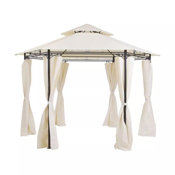 Beliani Pavillon Stahl beige ? 350 cm Portel