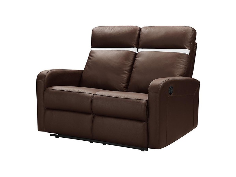 Relaxsofa 2Sitzer elektrisch ABERDEEN Leder mit elfenbeinfarbenem Streifen Relaxsofa 2Sitzer elektrisch ABERDEEN Leder mit elfenbeinfarbenem Streifen