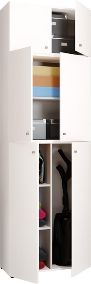 Holz Besenschrank Staubsauger Putzschrank Haushaltsschrank Drehtüren Lona A Holz Besenschrank Staubsauger Putzschrank Haushaltsschrank Drehtüren Lona A