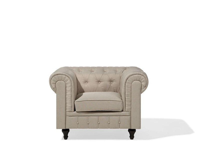 Beliani Sessel Polsterbezug beige CHESTERFIELD Gross