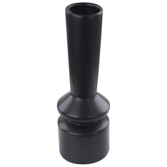 Beliani Blumenvase Keramik schwarz 30 cm PEANIA Vase